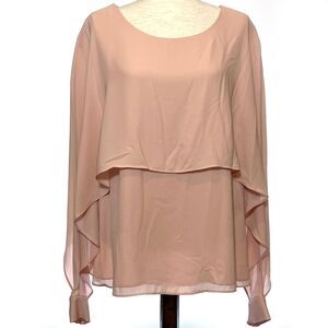 DKNY XL Peach Layered Open Sleeve Top